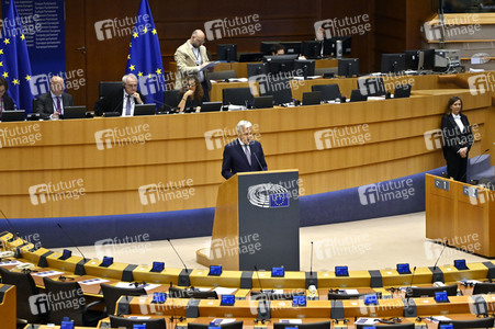 Plenartagung zur Bekämpfung der Straflosigkeit bei Kriegsverbrechen in der Ukraine im EU-Parlament in Brüssel