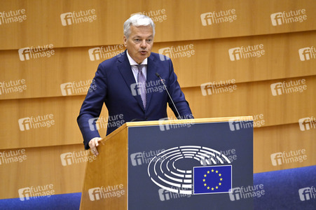 Plenartagung zur Bekämpfung der Straflosigkeit bei Kriegsverbrechen in der Ukraine im EU-Parlament in Brüssel