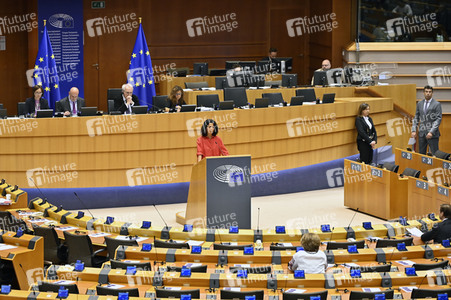 Plenartagung zur Bekämpfung der Straflosigkeit bei Kriegsverbrechen in der Ukraine im EU-Parlament in Brüssel