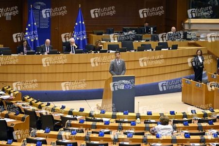 Plenartagung zur Bekämpfung der Straflosigkeit bei Kriegsverbrechen in der Ukraine im EU-Parlament in Brüssel