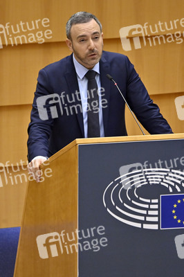 Plenartagung zur Bekämpfung der Straflosigkeit bei Kriegsverbrechen in der Ukraine im EU-Parlament in Brüssel
