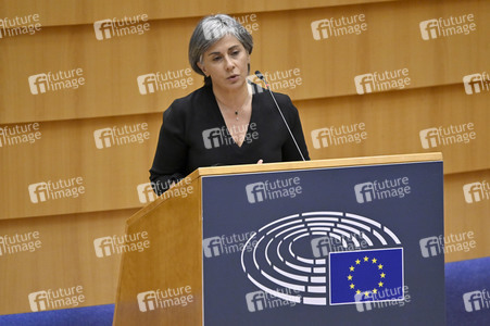 Plenartagung zur Bekämpfung der Straflosigkeit bei Kriegsverbrechen in der Ukraine im EU-Parlament in Brüssel
