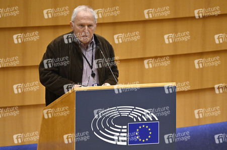 Plenartagung zur Bekämpfung der Straflosigkeit bei Kriegsverbrechen in der Ukraine im EU-Parlament in Brüssel