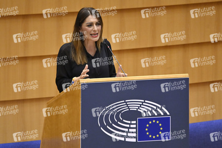 Plenartagung zur Bekämpfung der Straflosigkeit bei Kriegsverbrechen in der Ukraine im EU-Parlament in Brüssel