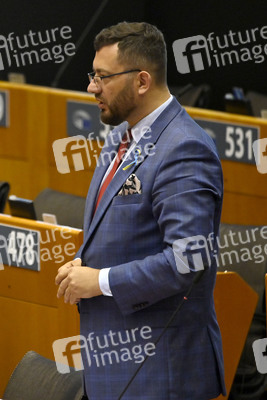 Plenartagung zur Bekämpfung der Straflosigkeit bei Kriegsverbrechen in der Ukraine im EU-Parlament in Brüssel