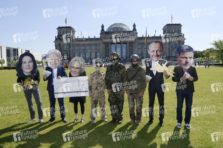 Protestaktion gegen das Sondervermögen in Berlin