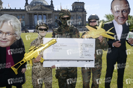 Protestaktion gegen das Sondervermögen in Berlin