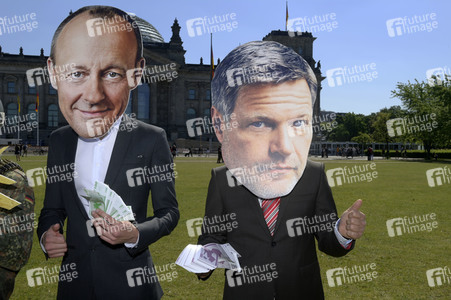 Protestaktion gegen das Sondervermögen in Berlin
