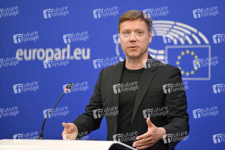 Pressebriefing der Fraktion Die Linke im EU-Parlament in Straßburg