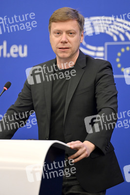 Pressebriefing der Fraktion Die Linke im EU-Parlament in Straßburg