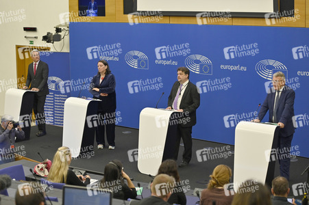 Pressekonferenz zum Mindestlohn im EU-Parlament in Straßburg