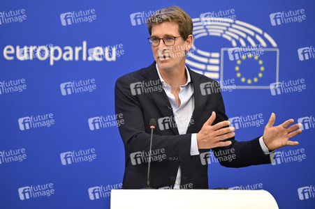 Pressebriefing der Fraktion Renew Europe im EU-Parlament in Straßburg