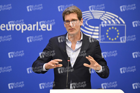 Pressebriefing der Fraktion Renew Europe im EU-Parlament in Straßburg