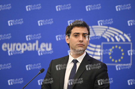 Pressebriefing der Fraktion Renew Europe im EU-Parlament in Straßburg