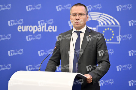 Pressekonferenz zur bulgarischen Position gegenüber Nordmazedonien im EU-Parlament in Straßburg