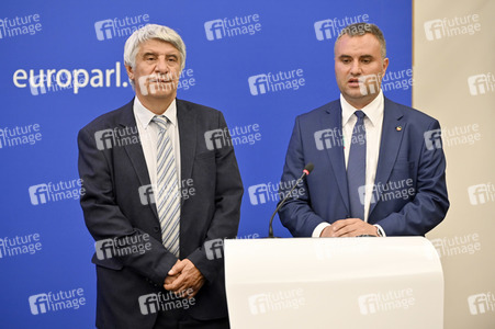 Pressekonferenz zur bulgarischen Position gegenüber Nordmazedonien im EU-Parlament in Straßburg