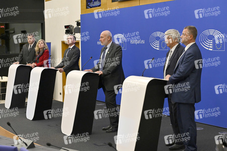 Pressekonferenz zur bulgarischen Position gegenüber Nordmazedonien im EU-Parlament in Straßburg