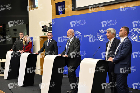 Pressekonferenz zur bulgarischen Position gegenüber Nordmazedonien im EU-Parlament in Straßburg