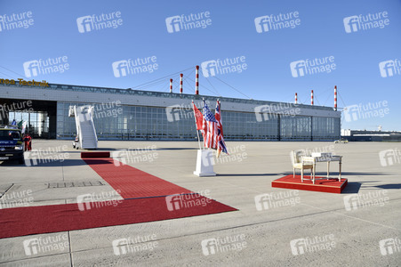 Ankunft von Präsident Macron in München