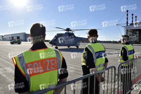 Ankunft von Präsident Macron in München