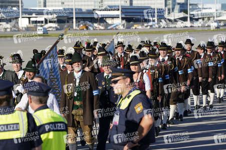 Ankunft von Präsident Macron in München
