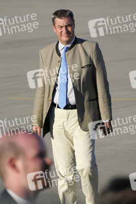 Ankunft von Präsident Macron in München