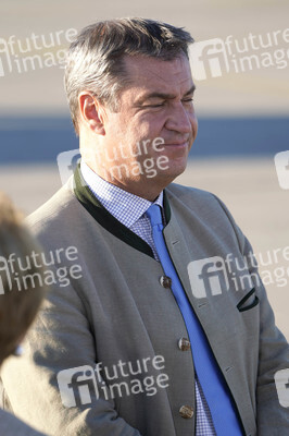 Ankunft von Präsident Macron in München