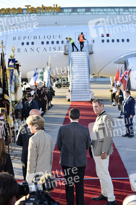 Ankunft von Präsident Macron in München