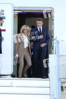 Ankunft von Präsident Macron in München