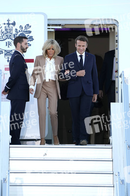 Ankunft von Präsident Macron in München