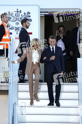 Ankunft von Präsident Macron in München