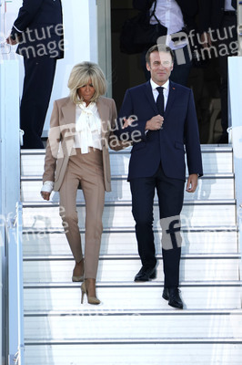 Ankunft von Präsident Macron in München