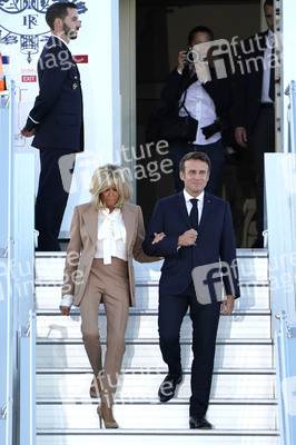 Ankunft von Präsident Macron in München