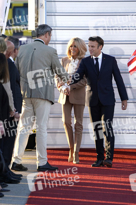 Ankunft von Präsident Macron in München