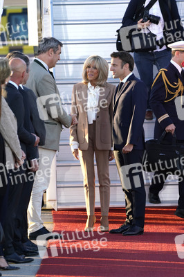 Ankunft von Präsident Macron in München