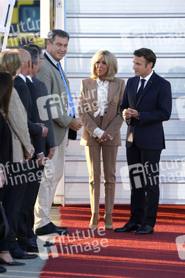 Ankunft von Präsident Macron in München