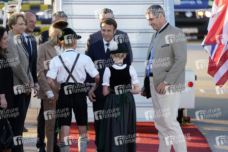 Ankunft von Präsident Macron in München