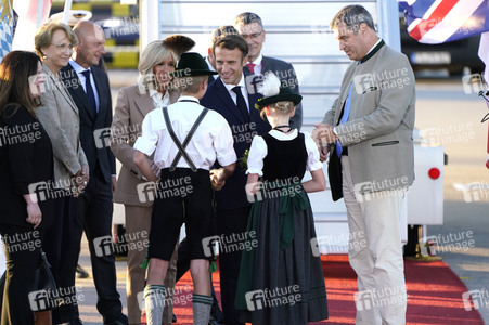 Ankunft von Präsident Macron in München