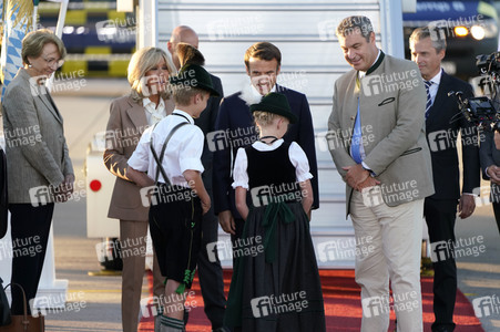 Ankunft von Präsident Macron in München
