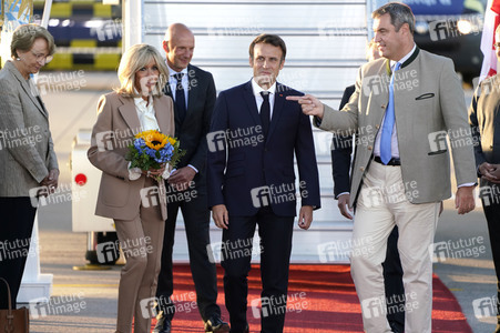 Ankunft von Präsident Macron in München