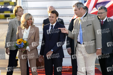 Ankunft von Präsident Macron in München