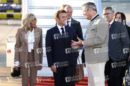 Ankunft von Präsident Macron in München
