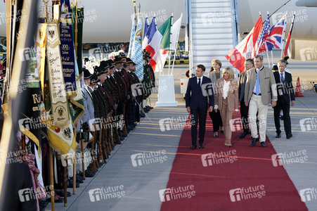 Ankunft von Präsident Macron in München