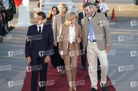 Ankunft von Präsident Macron in München