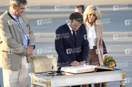 Ankunft von Präsident Macron in München