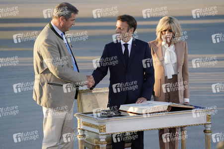 Ankunft von Präsident Macron in München