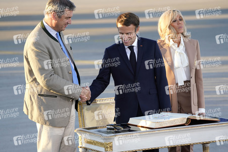 Ankunft von Präsident Macron in München