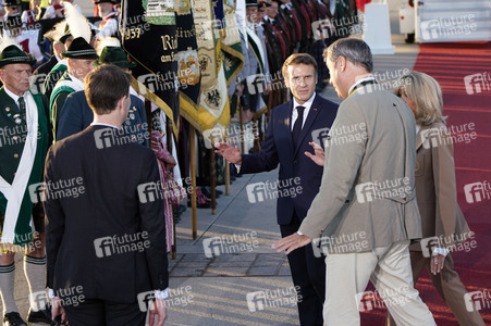 Ankunft von Präsident Macron in München