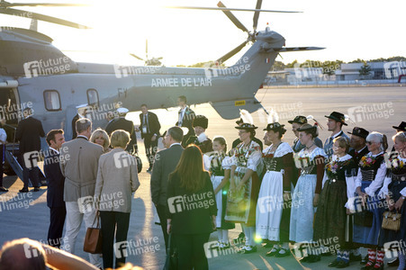 Ankunft von Präsident Macron in München