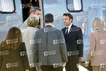 Ankunft von Präsident Macron in München